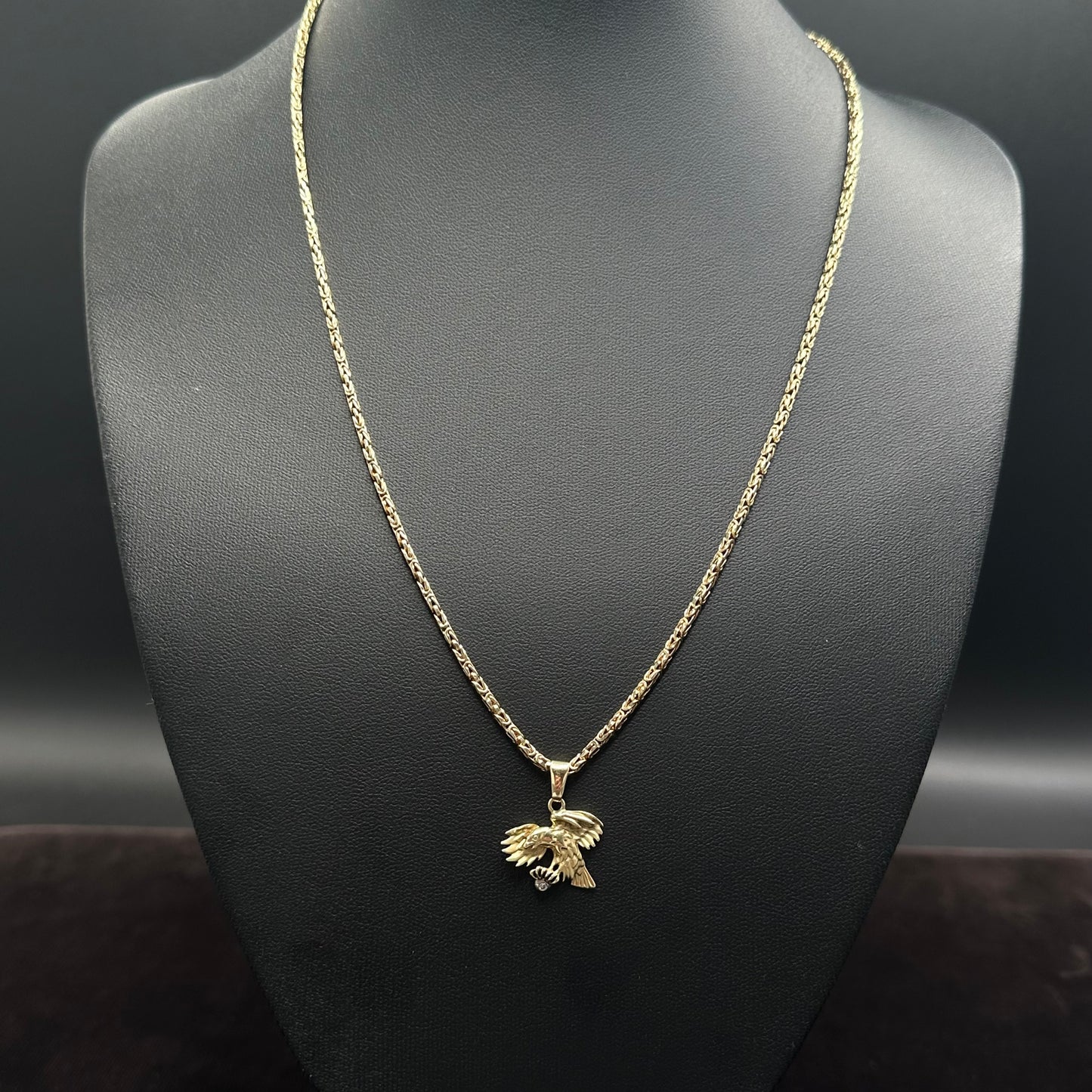 Königskette Adler Anhänger 585er Gelbgold 14Karat Goldkette 52cm x 2mm