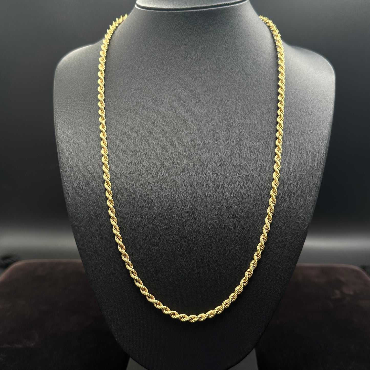 Kordelkette 333er Gelbgold 8 Karat 61cm x 4mm Unisex Echtgold.