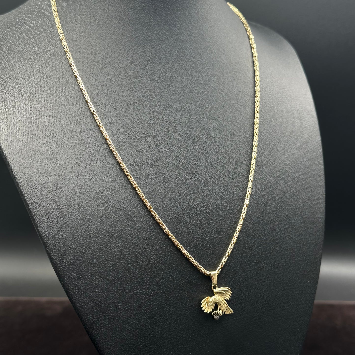 Königskette Adler Anhänger 585er Gelbgold 14Karat Goldkette 52cm x 2mm