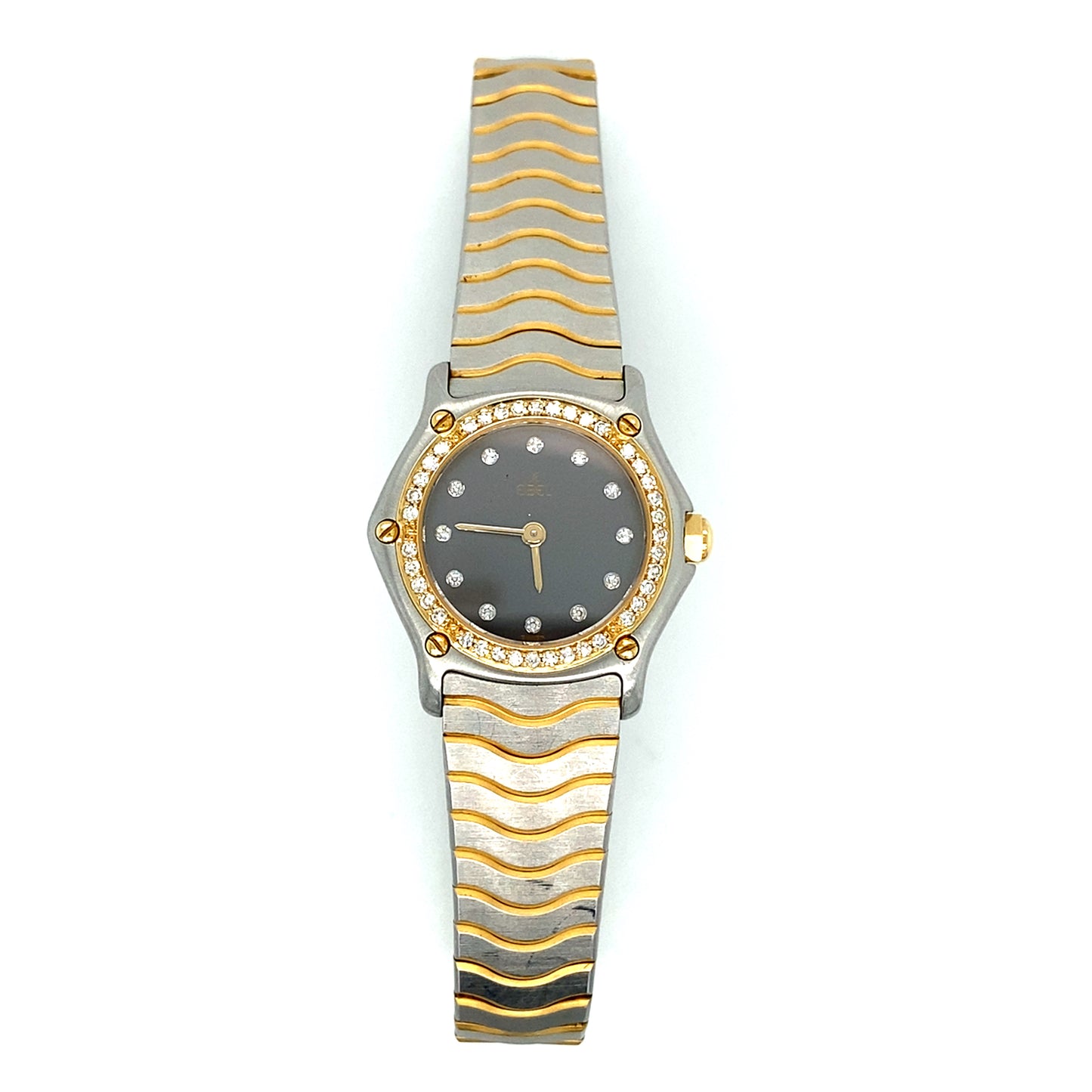 EBEL Wave Sport Classique Wave QUARZ Damenuhr Stahl/Gold 23mm Brillanten Lünnette