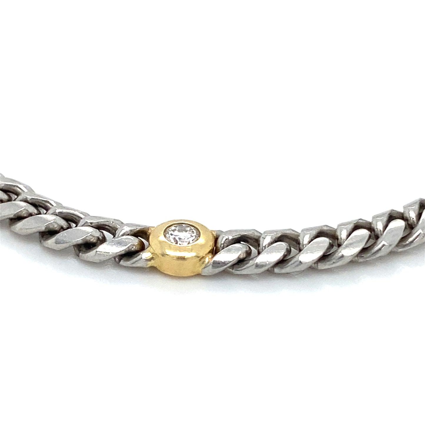 Massives Platin Brillanten Armband 950Pt 750er Gelbgold 19cm x 4,5mm