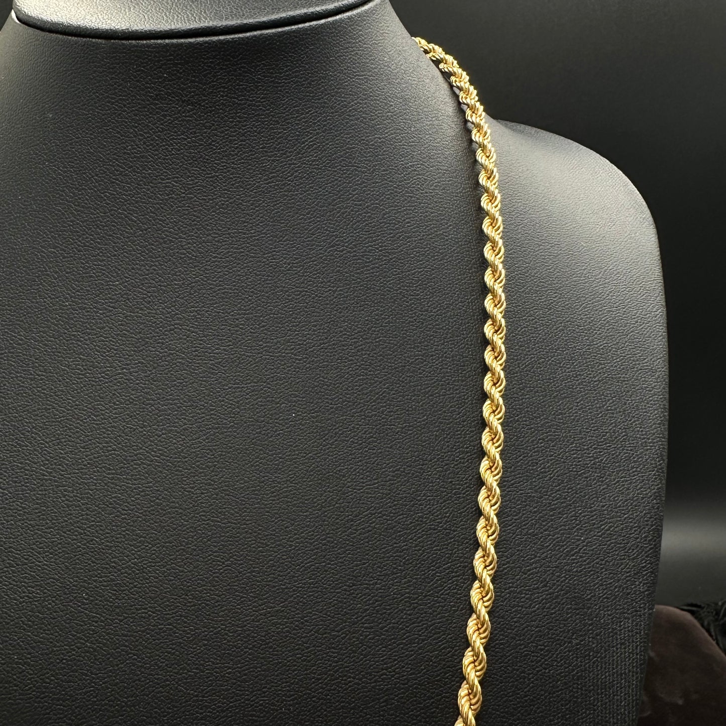 Kordelkette 333er Gelbgold 8 Karat 61cm x 4mm Unisex Echtgold.