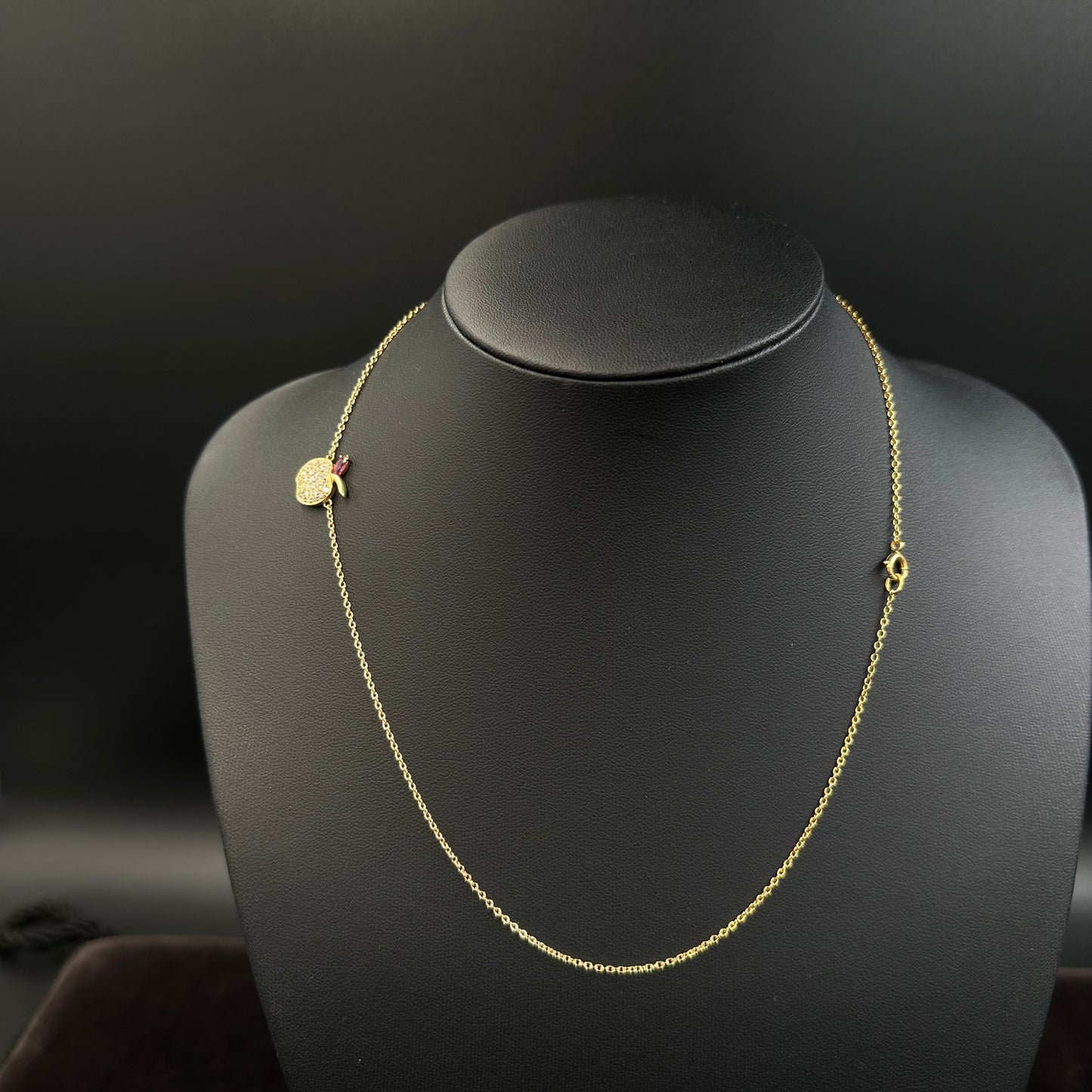 Ankerkette 18Karat Apfel Anhänger Brillanten 750er Goldkette 45cm