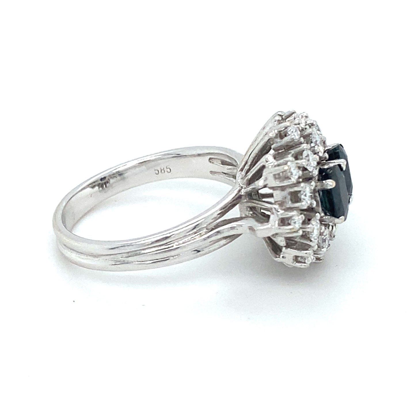 Saphir Brillantring 585er Weißgold 14Karat Edelsteinring mit Wertgutachten über 3220€