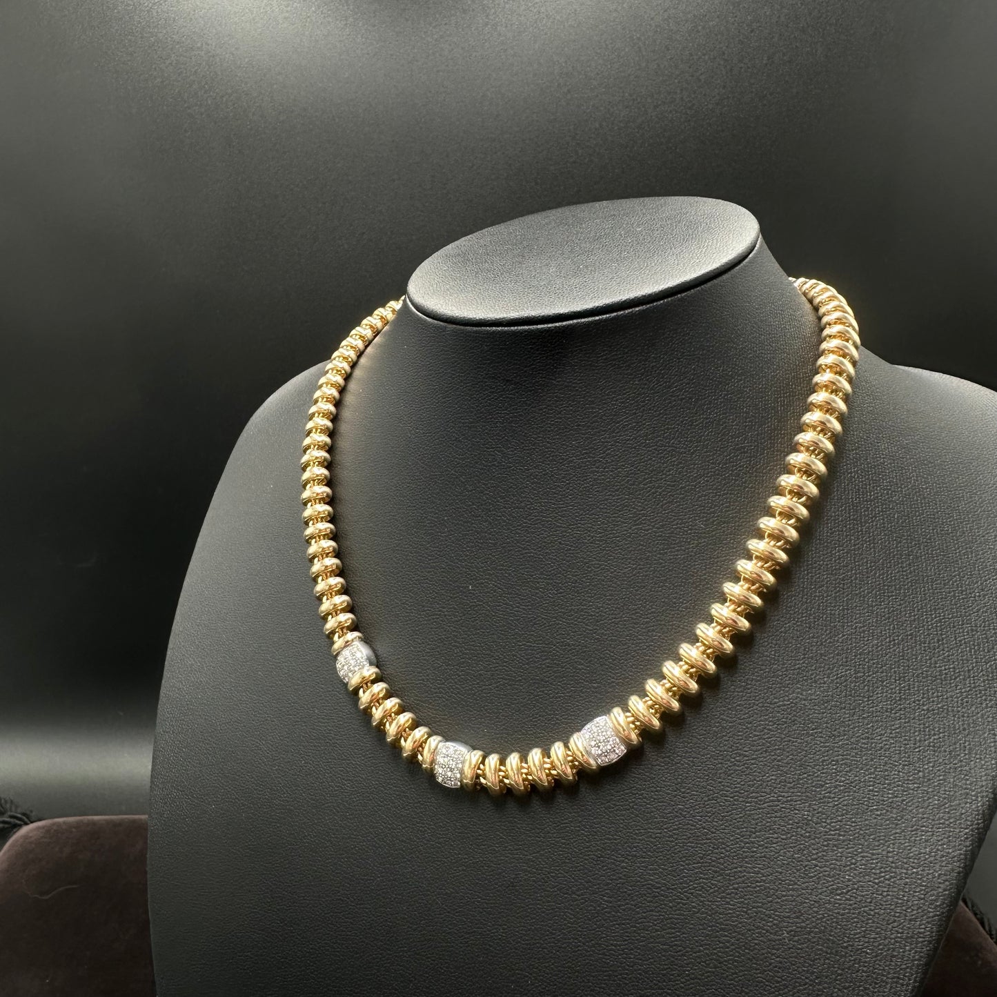 Chopard Les Chaines Collier mit Brillanten Goldkette 750er 18Karat Gelbgold Designer Diamanten