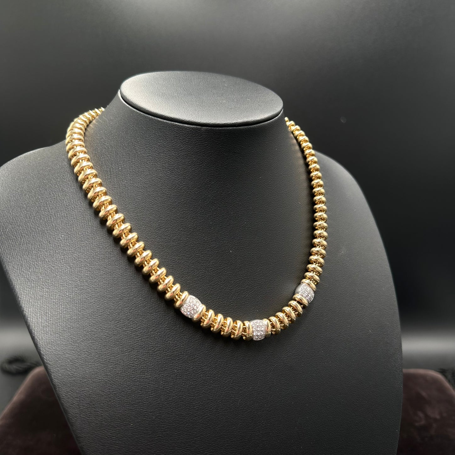 Chopard Les Chaines Collier mit Brillanten Goldkette 750er 18Karat Gelbgold Designer Diamanten