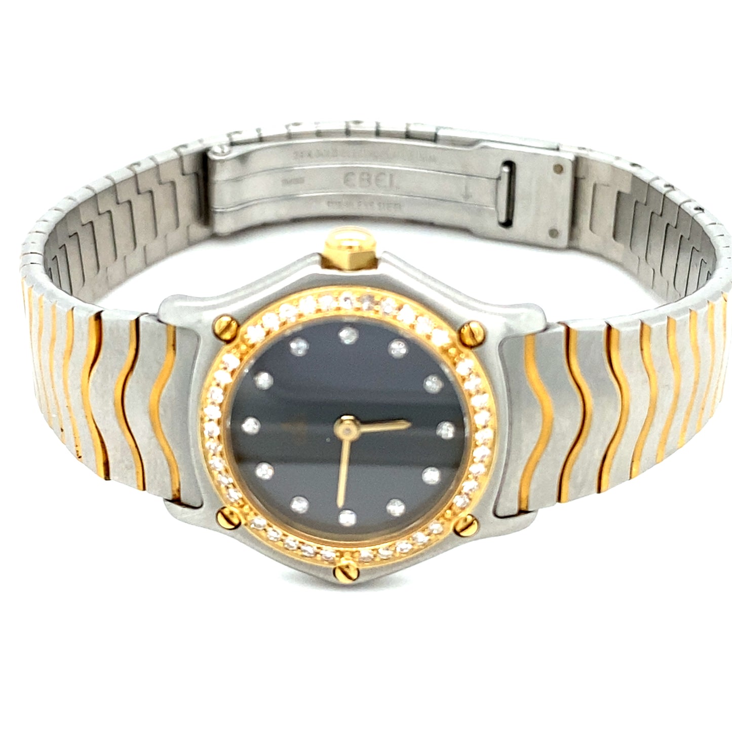 EBEL Wave Sport Classique Wave QUARZ Damenuhr Stahl/Gold 23mm Brillanten Lünnette