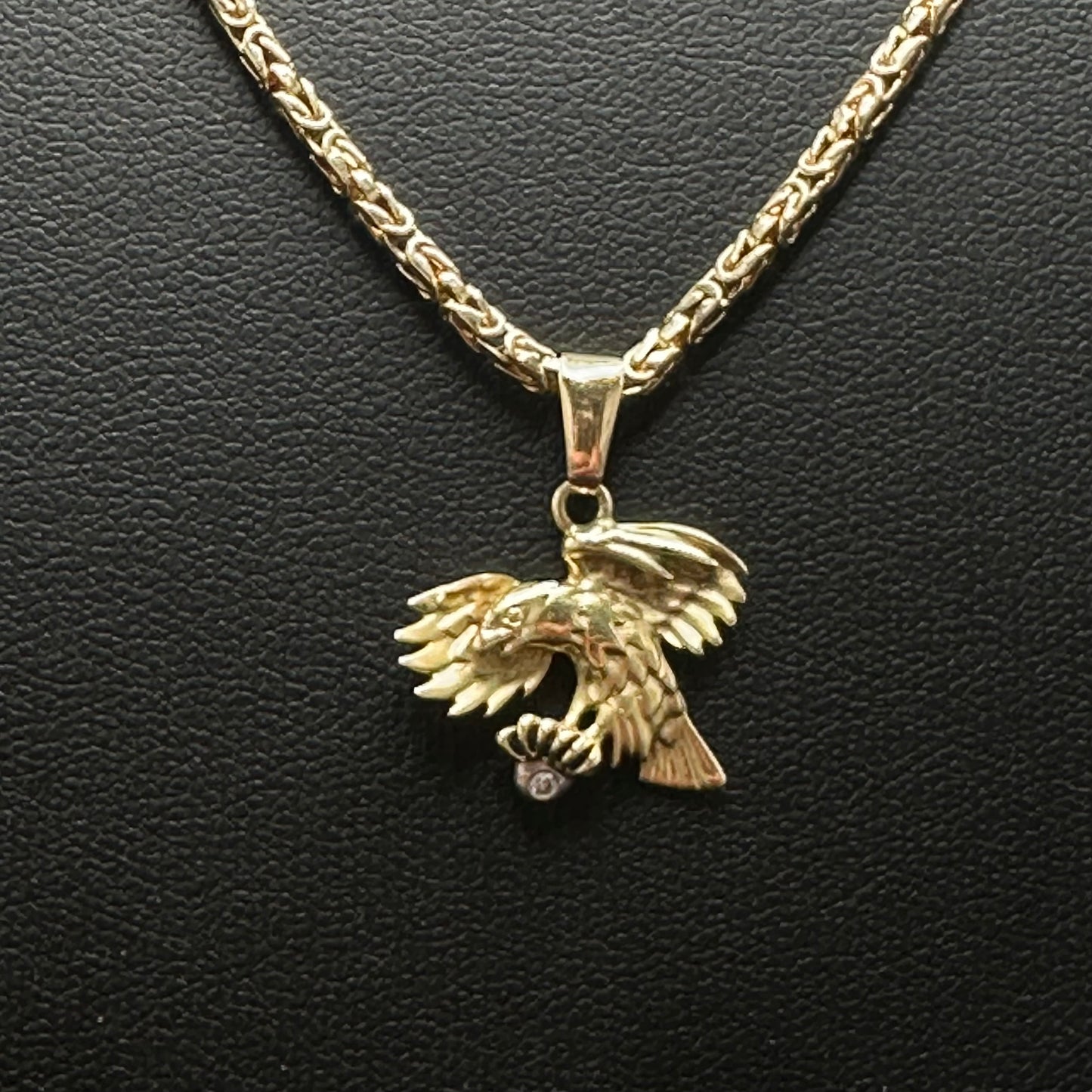 Königskette Adler Anhänger 585er Gelbgold 14Karat Goldkette 52cm x 2mm