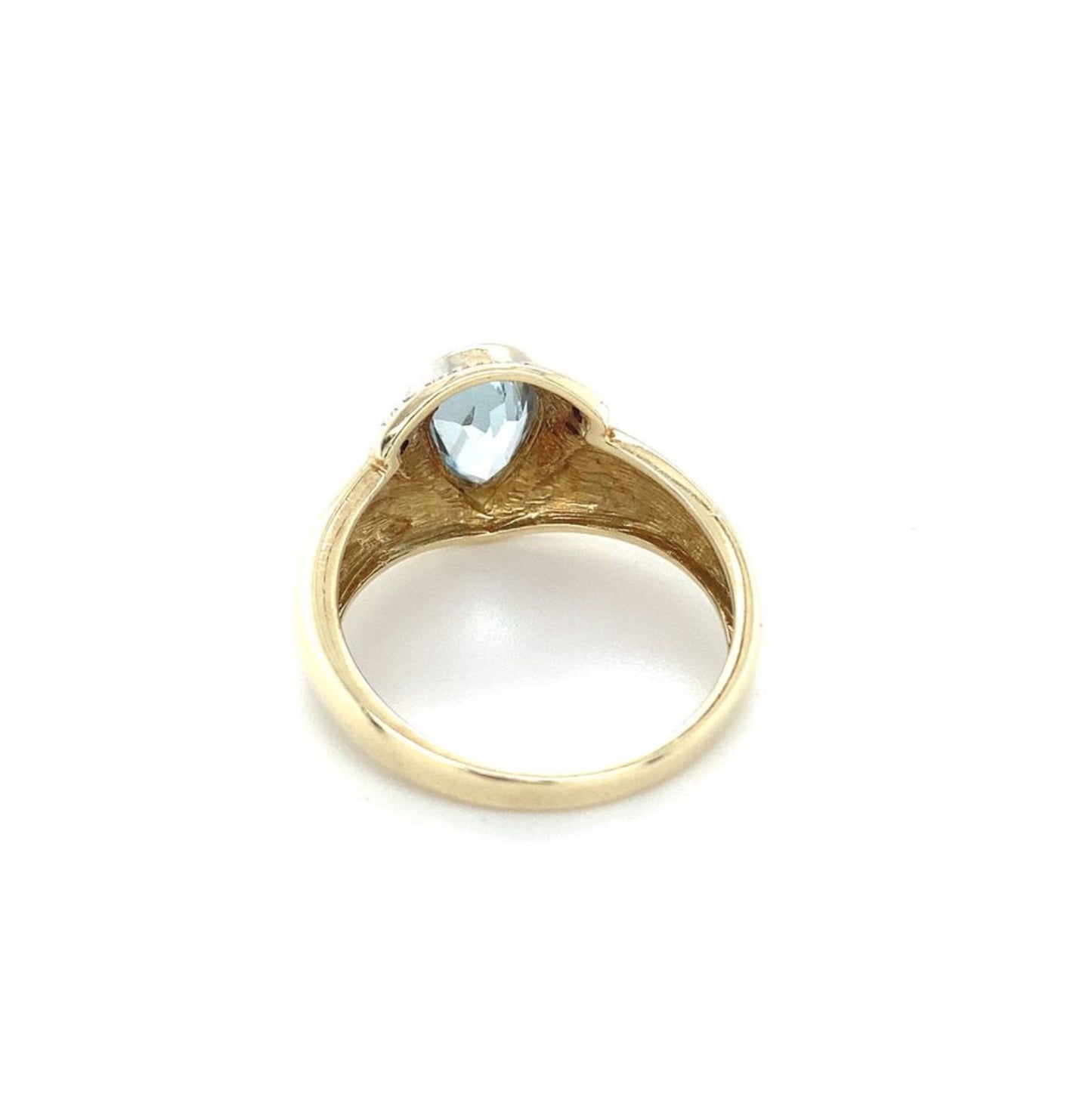 Goldring RG.56 14K Gelbgold hellblauer Topaz