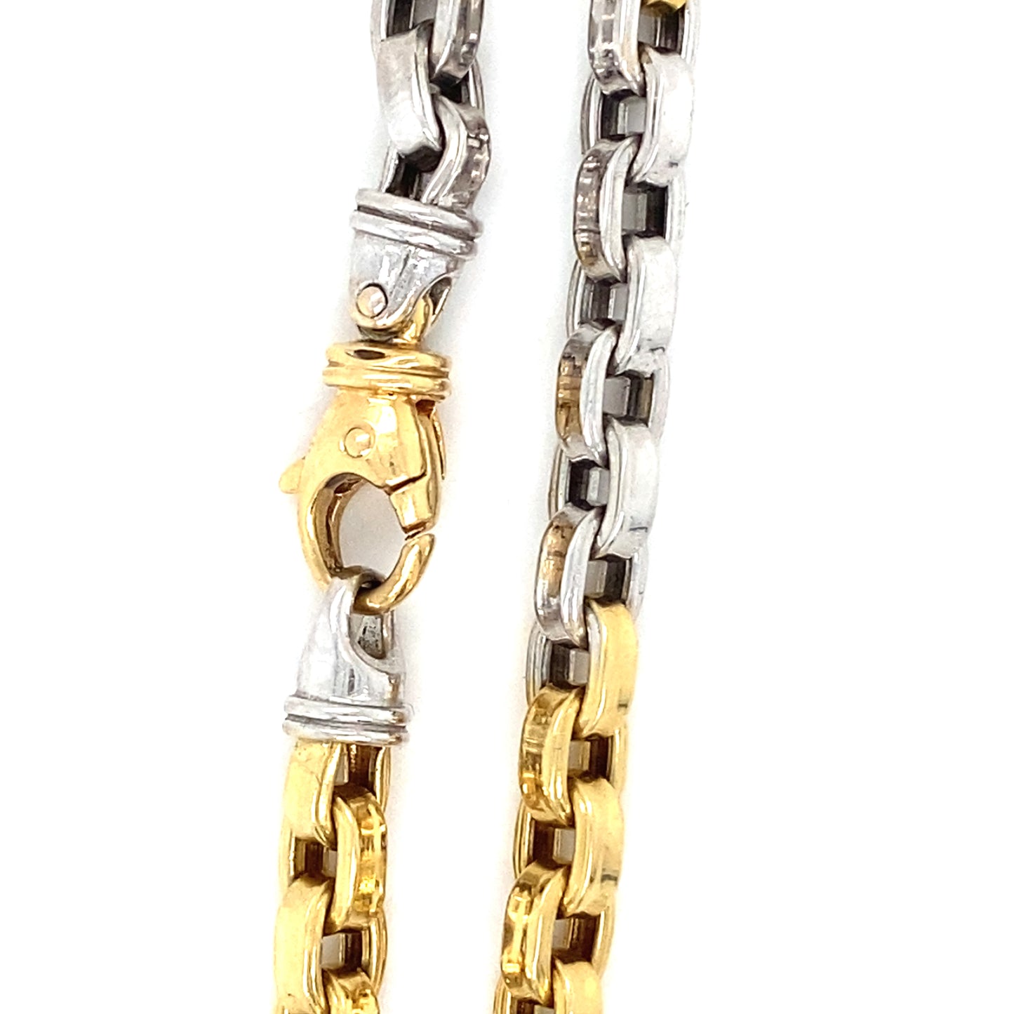 Bicolor Goldarmband 750er Ankerarmband Gelbgold 18Karat Weißgold 20,5cm x 5,6mm