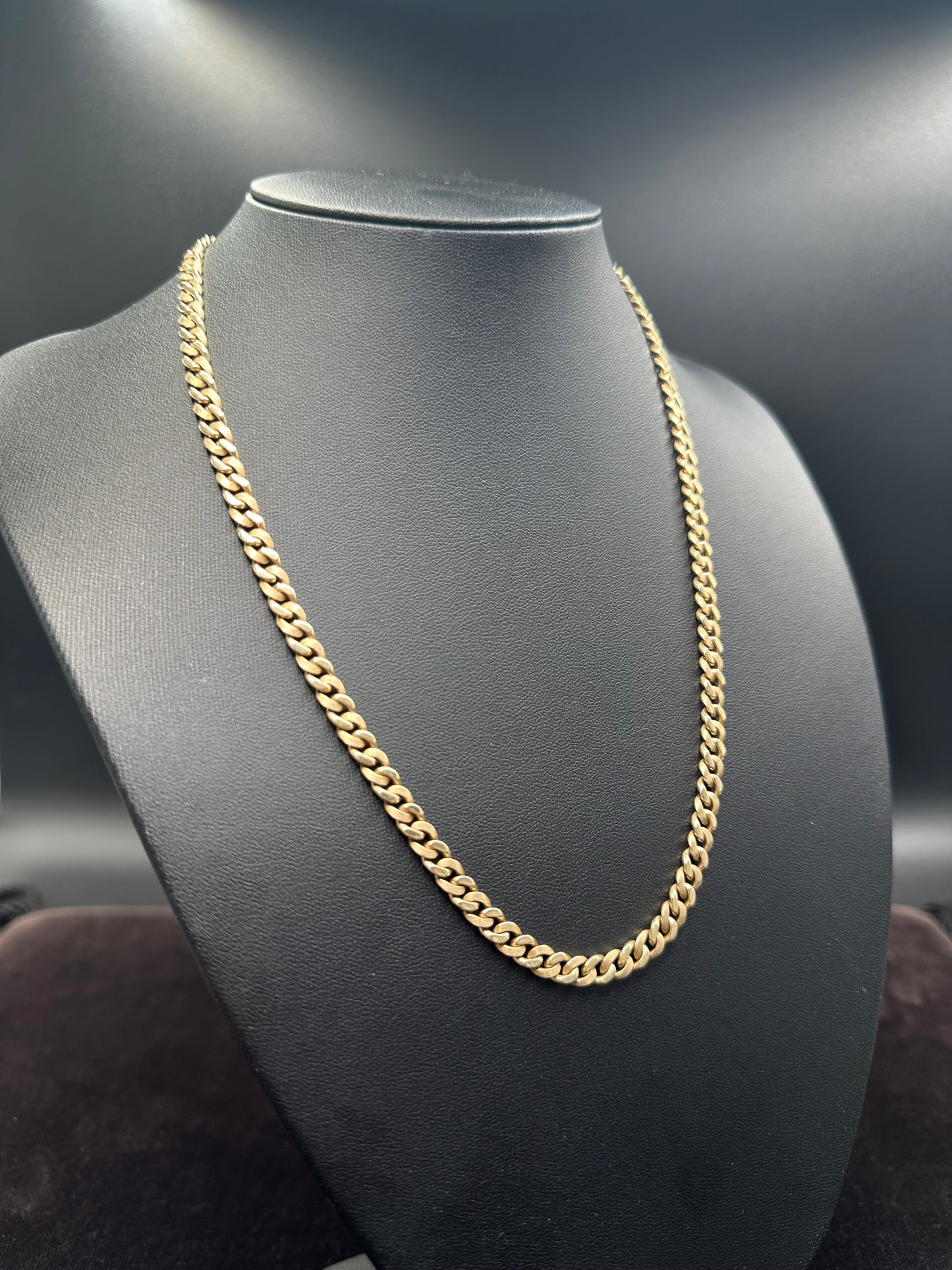 Massive Panzerkette 585er Gelbgold 14Karat Goldkette 50cm x5 mm Cuban Chain