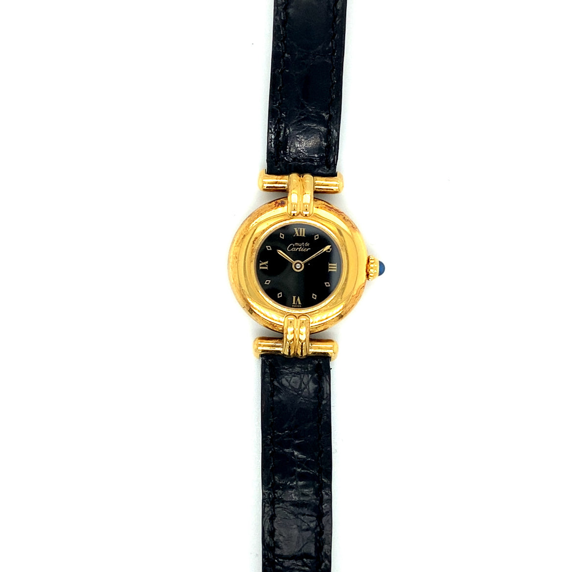 Cartier Vermeil 925er Silber Vergoldet 24mm Damenuhr – diamond