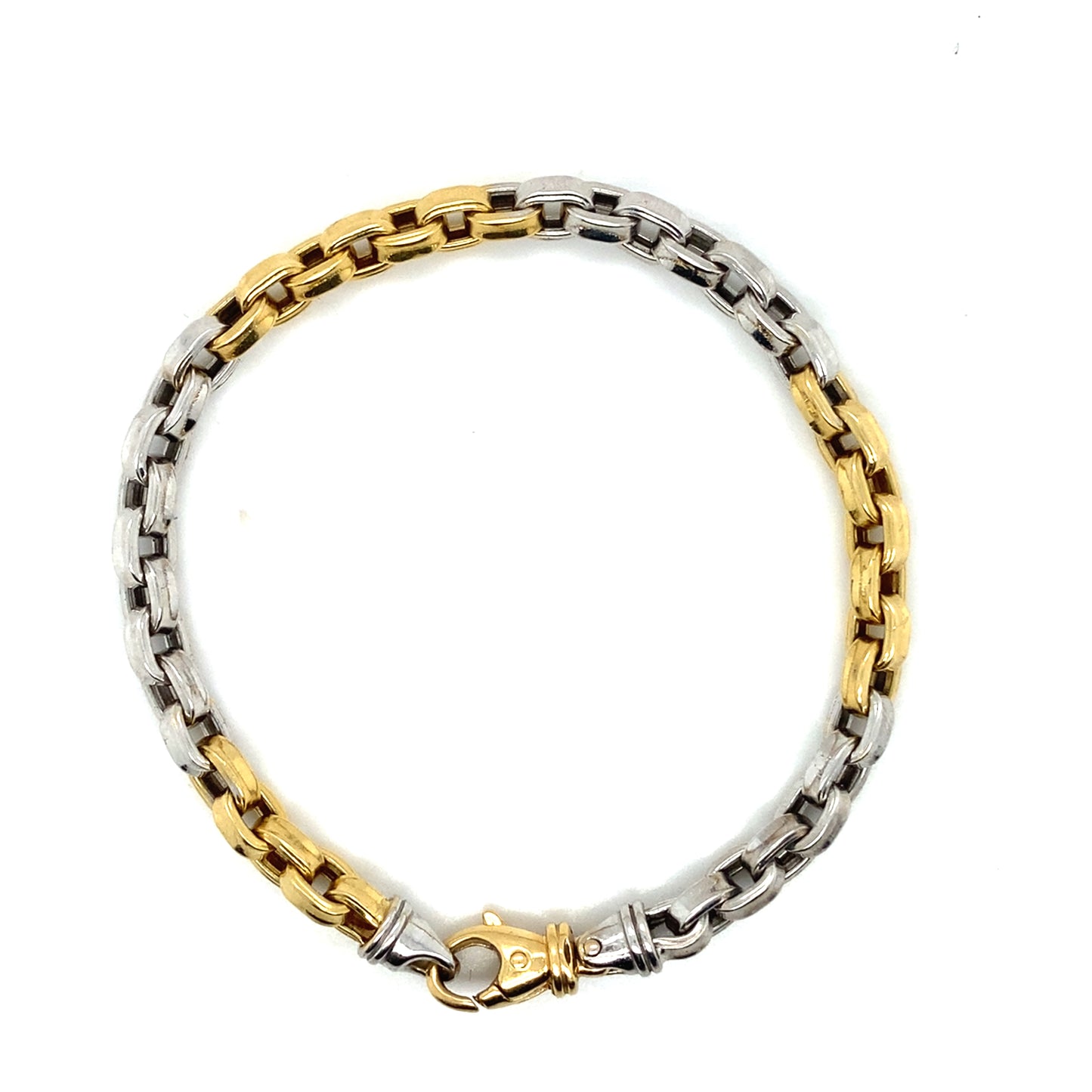 Bicolor Goldarmband 750er Ankerarmband Gelbgold 18Karat Weißgold 20,5cm x 5,6mm