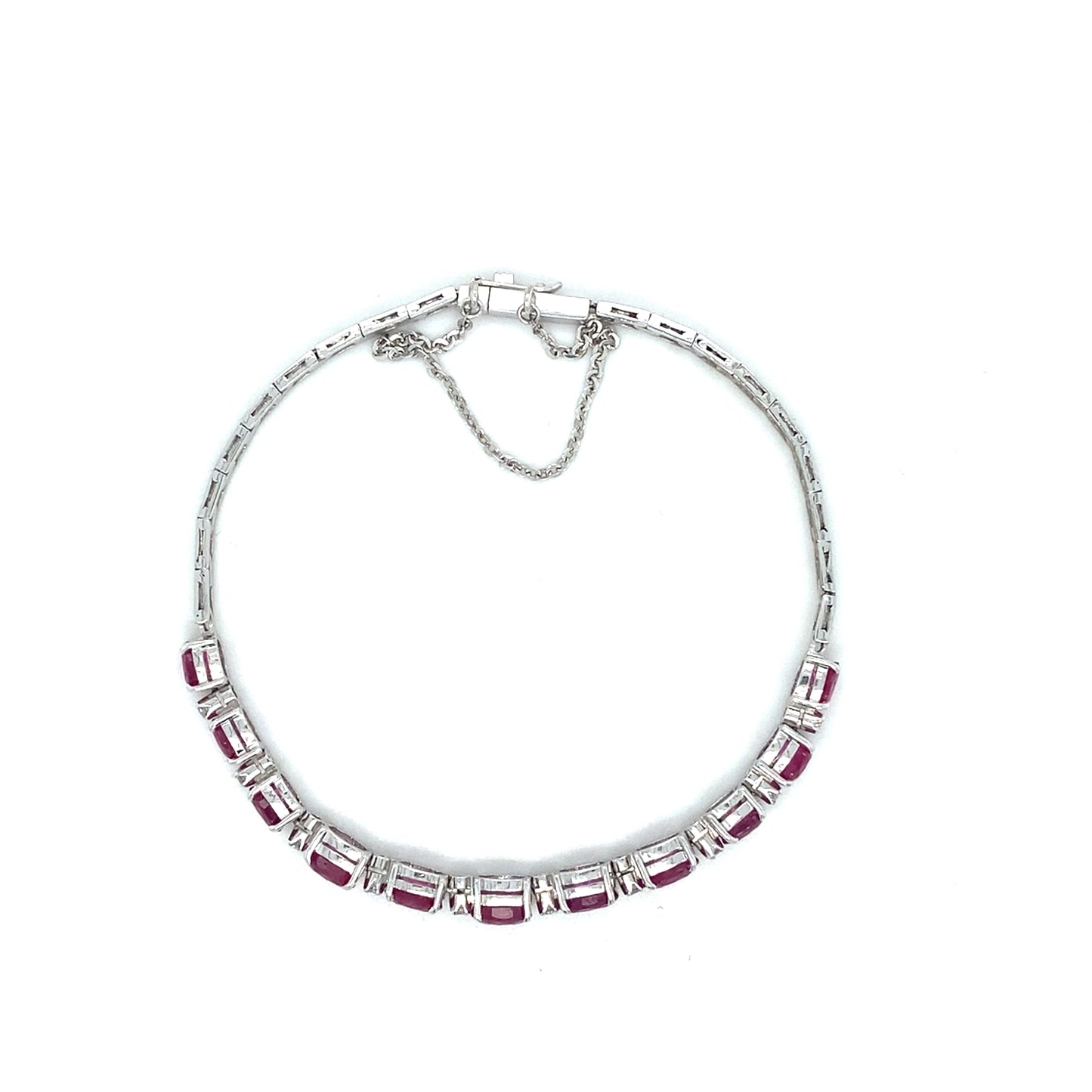 Rubin Brillant Armband 585er Weißgold 14Karat Goldarmband mit Wertgutachten über 7420€