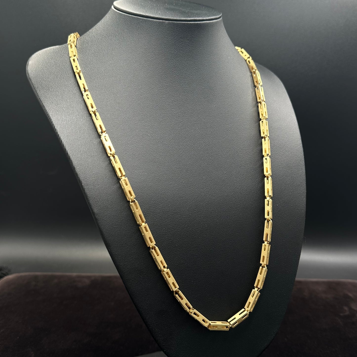 Gliederkette 585er Gelbgold 14Karat Monte Carlo Goldkette Kastenkette 81cm x 4,2mm