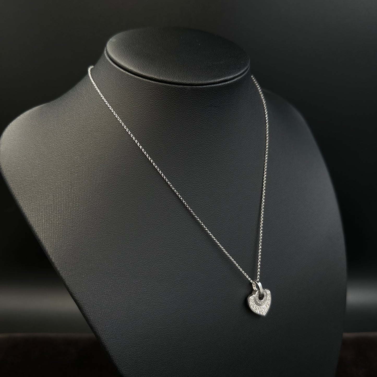 BVLGARI Erbsenkette+Anhänger 42cm x 1mm 18Karat Weißgold Goldkette