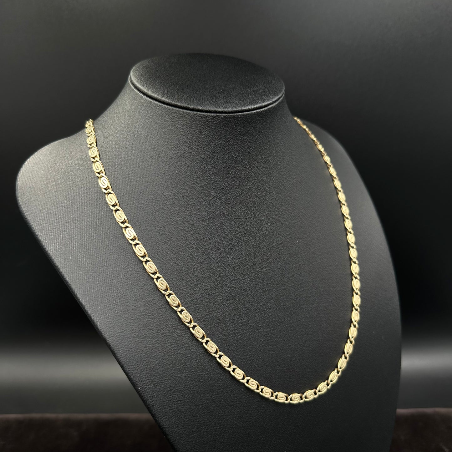 Figaro Kette 73cm x 4mm 585er Gelbgold 14Karat Panzer Goldkette