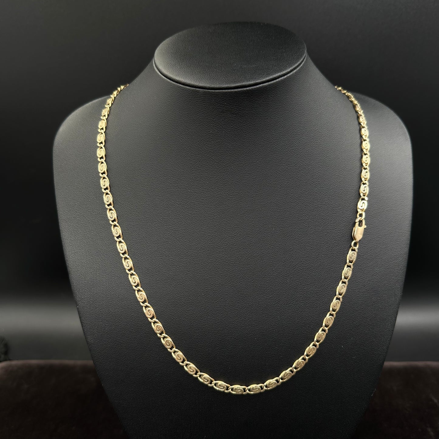 Figaro Kette 73cm x 4mm 585er Gelbgold 14Karat Panzer Goldkette