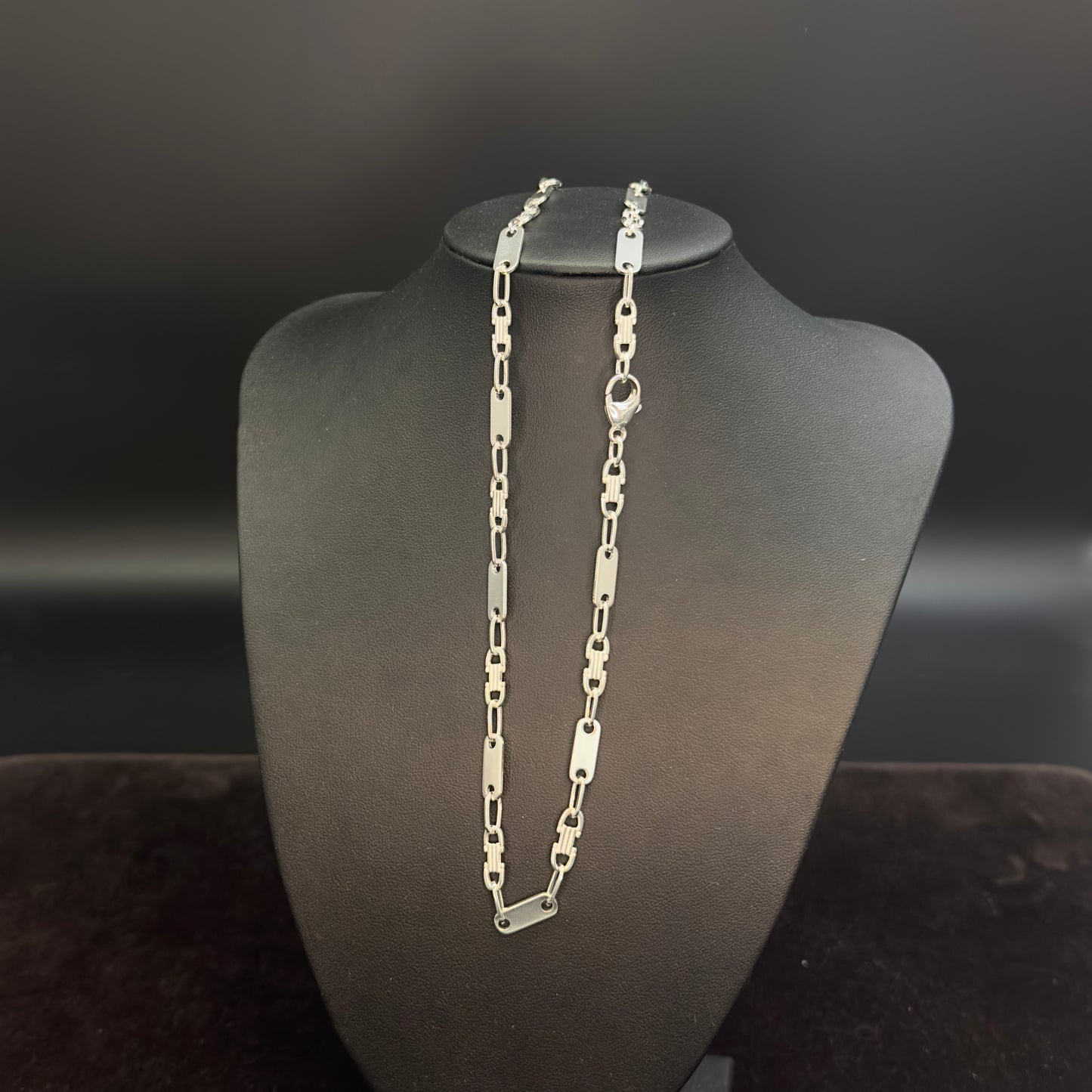 Silber Plattenkette aus 925 Sterling Silber 6mm breit massive Herren Kette 50cm / 60cm