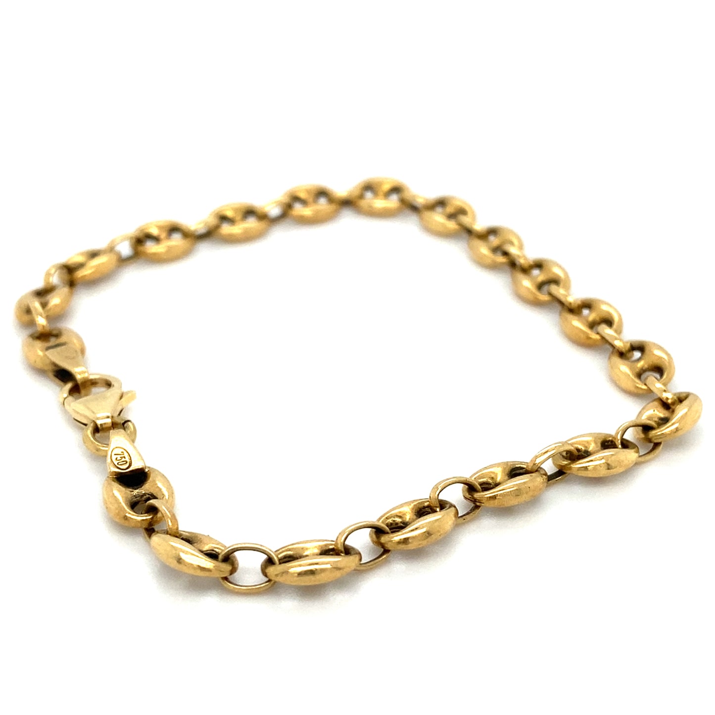 Bohnen Armband 750er Gold 20cm x 5mm Armband 18Karat Panzerkette Figaro
