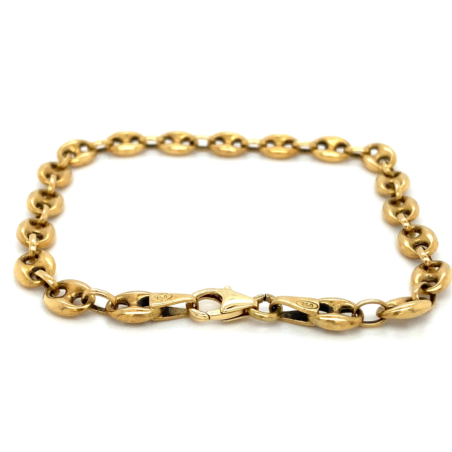 Bohnen Armband 750er Gold 20cm x 5mm Armband 18Karat Panzerkette Figaro