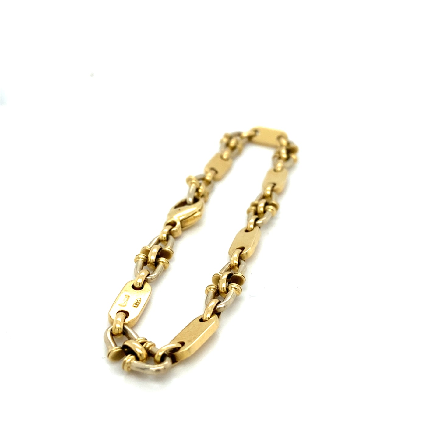 Steigbügel Armband 18 Karat 750 20cm x 6mm Gelbgold Plattenarmband Goldarmband