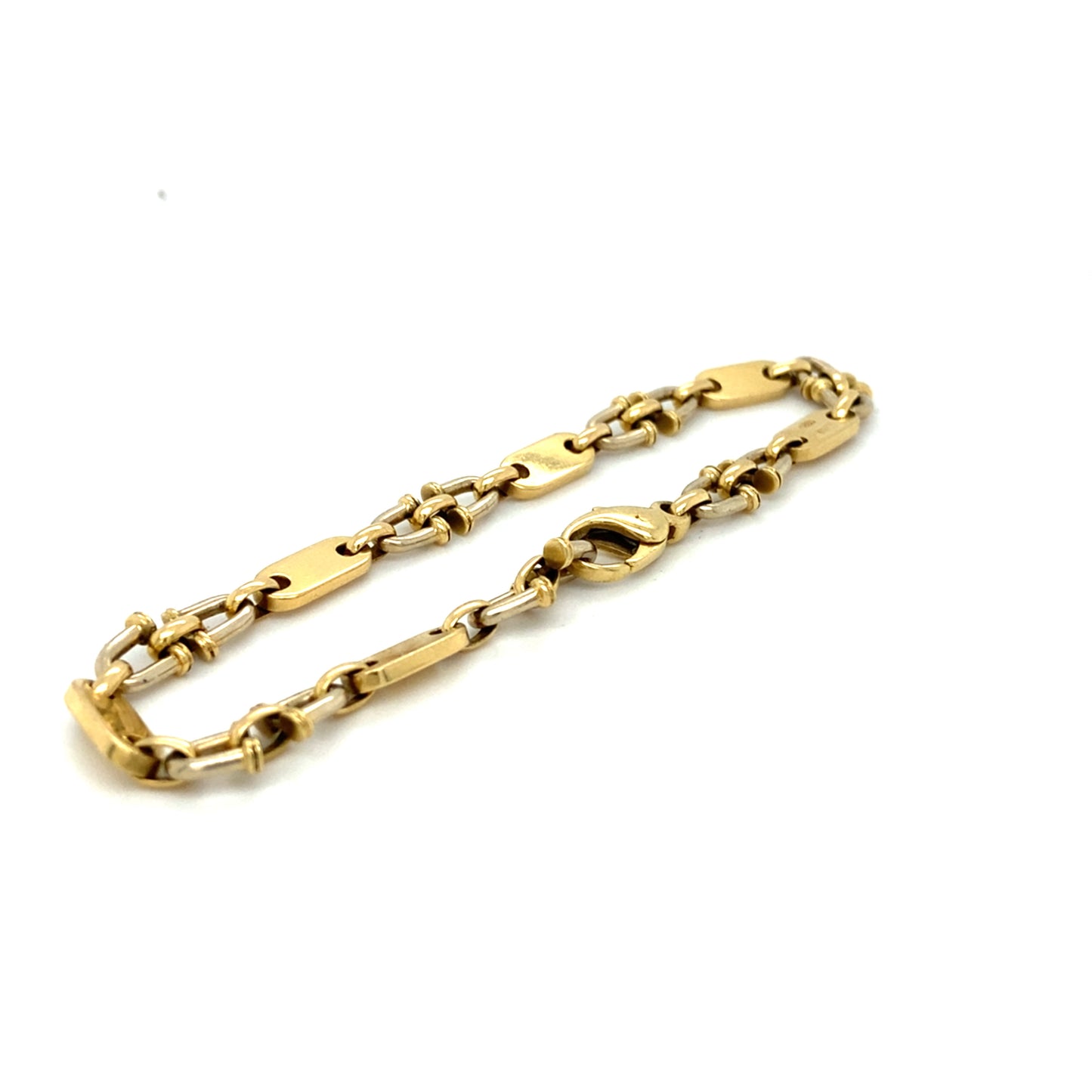 Steigbügel Armband 18 Karat 750 20cm x 6mm Gelbgold Plattenarmband Goldarmband