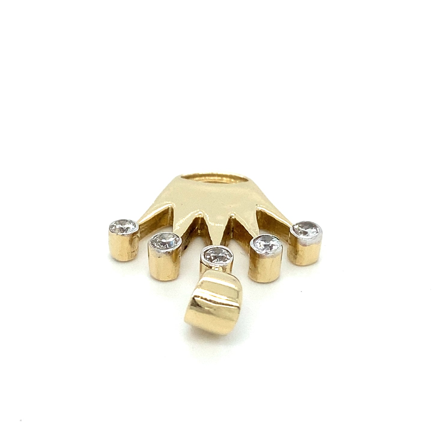 Kronen-Anhänger 585er Gelbgold Zirkonia Steine 14Karat Ketten Anhänger