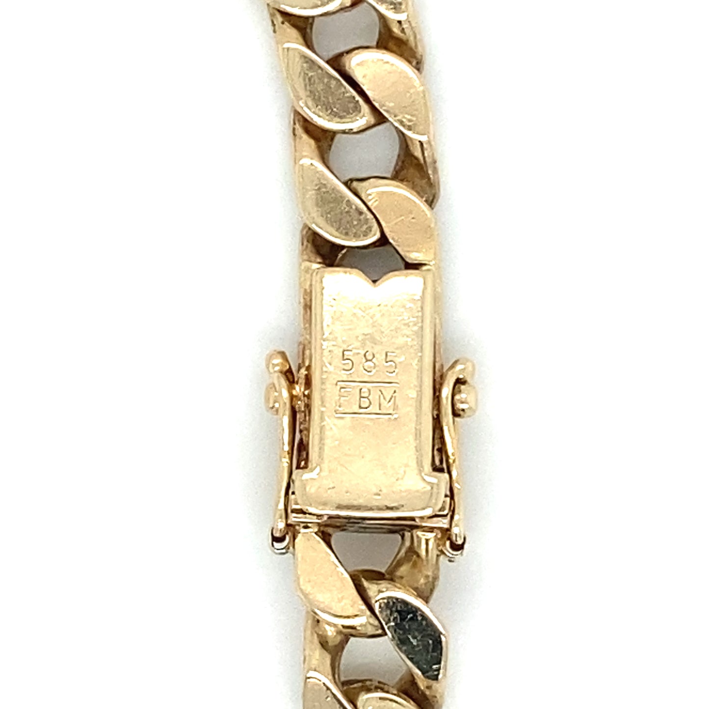 Massives FBM Panzerarmband 18,5cm x 7mm 14K Gelbgold