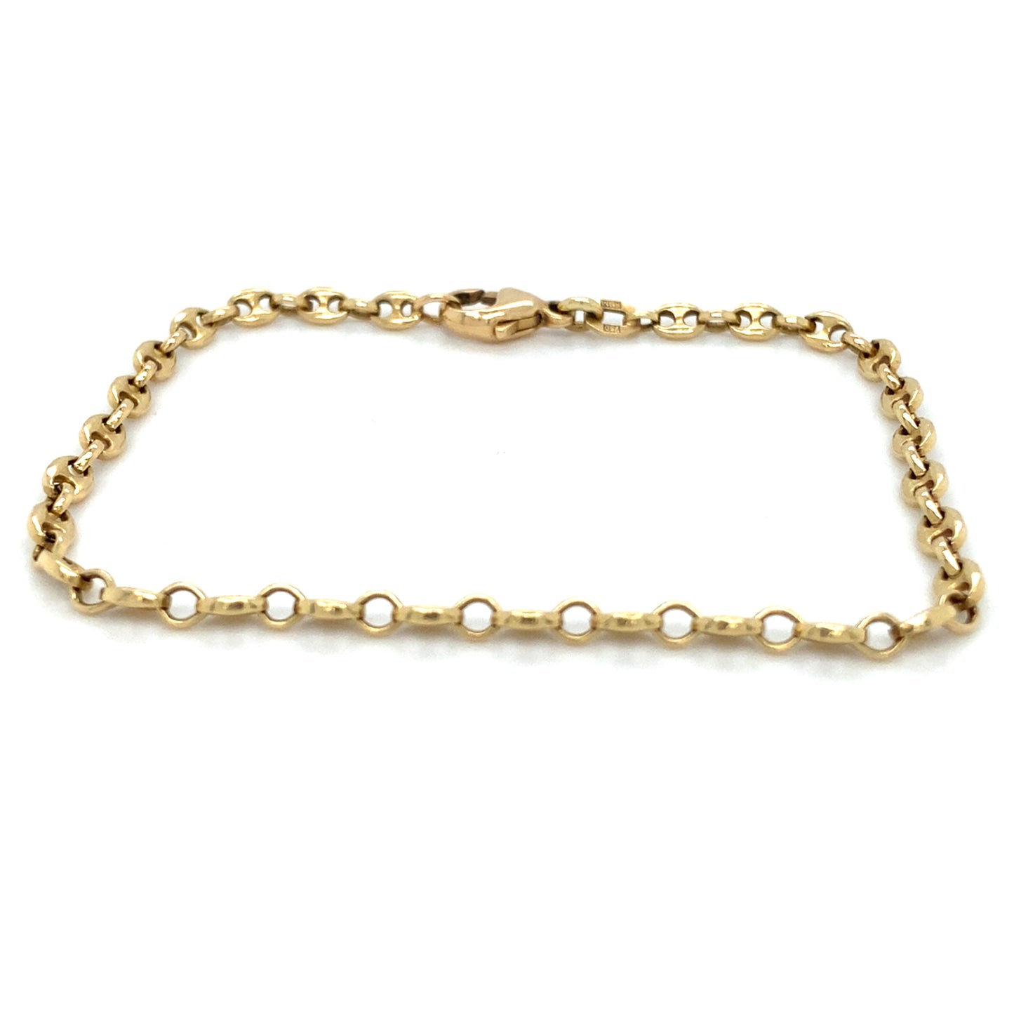 Massives FBM Panzerarmband 18,5cm x 7mm 14K Gelbgold