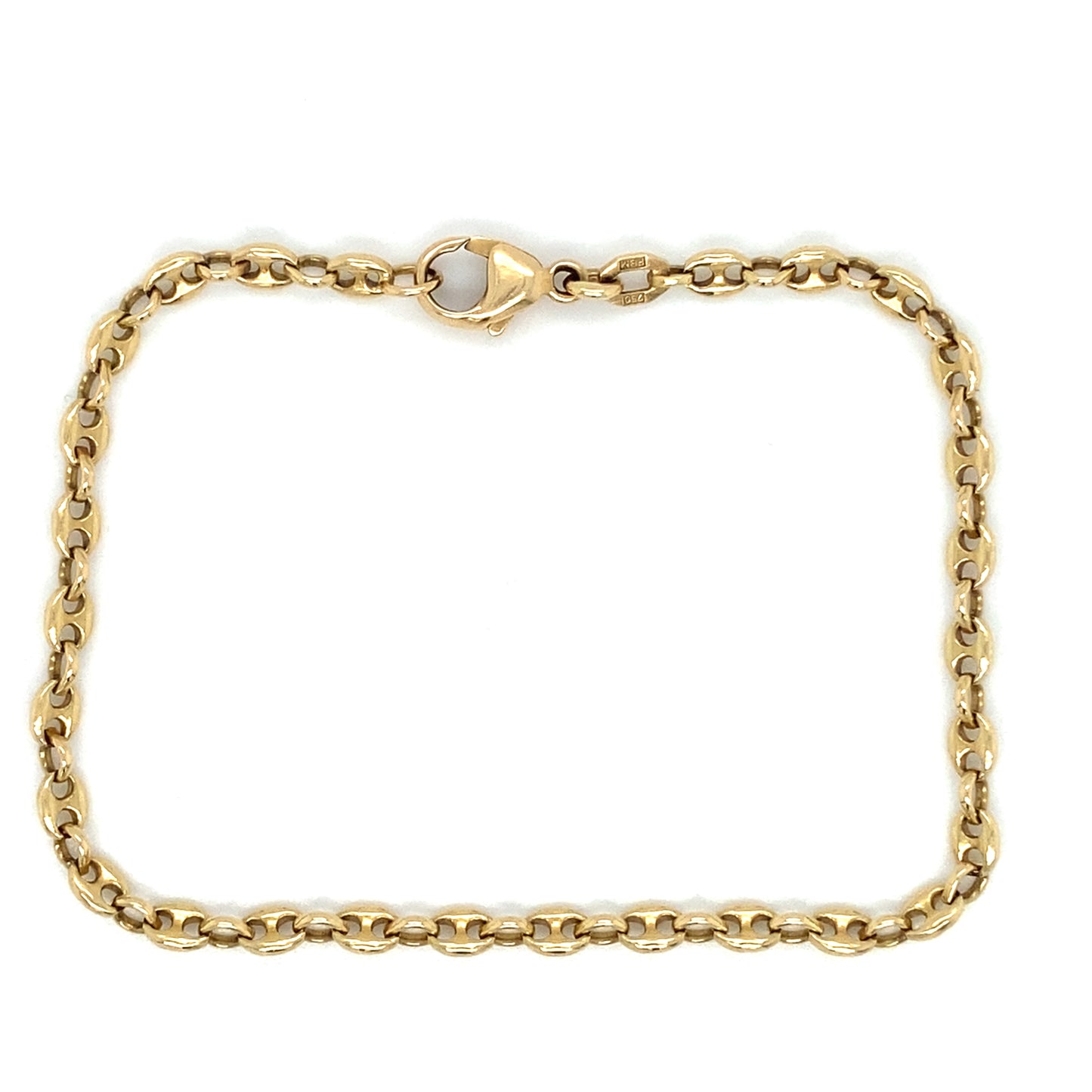 Bohnen Armband 750er Gold 18,5cm x 3mm Armband 18Karat Panzerkette Figaro