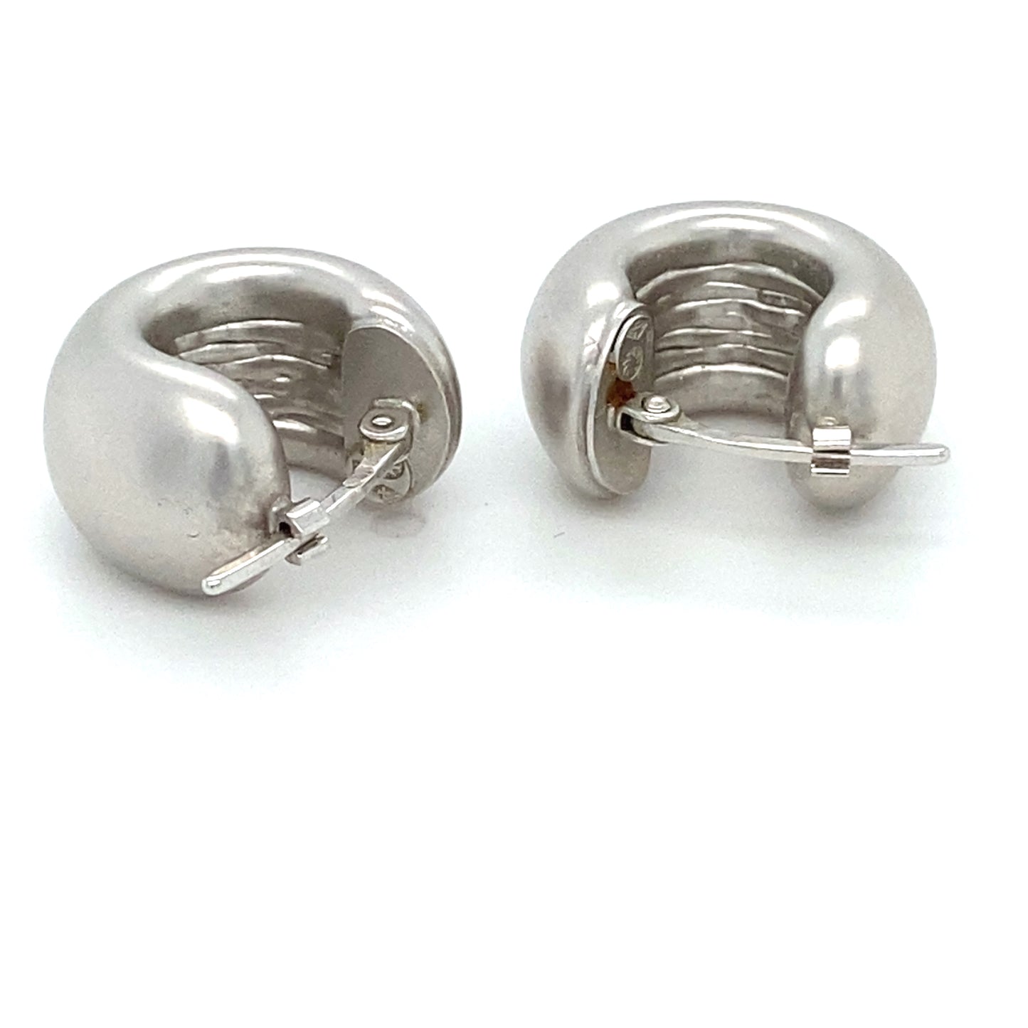 Weißgold Creolen Matt 750er Weißgold 18Kt Ohrringe Gold Ohrstecker