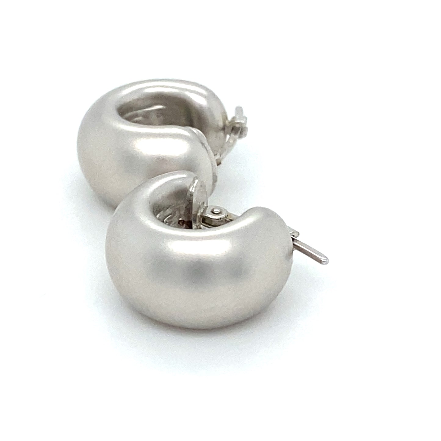 Weißgold Creolen Matt 750er Weißgold 18Kt Ohrringe Gold Ohrstecker