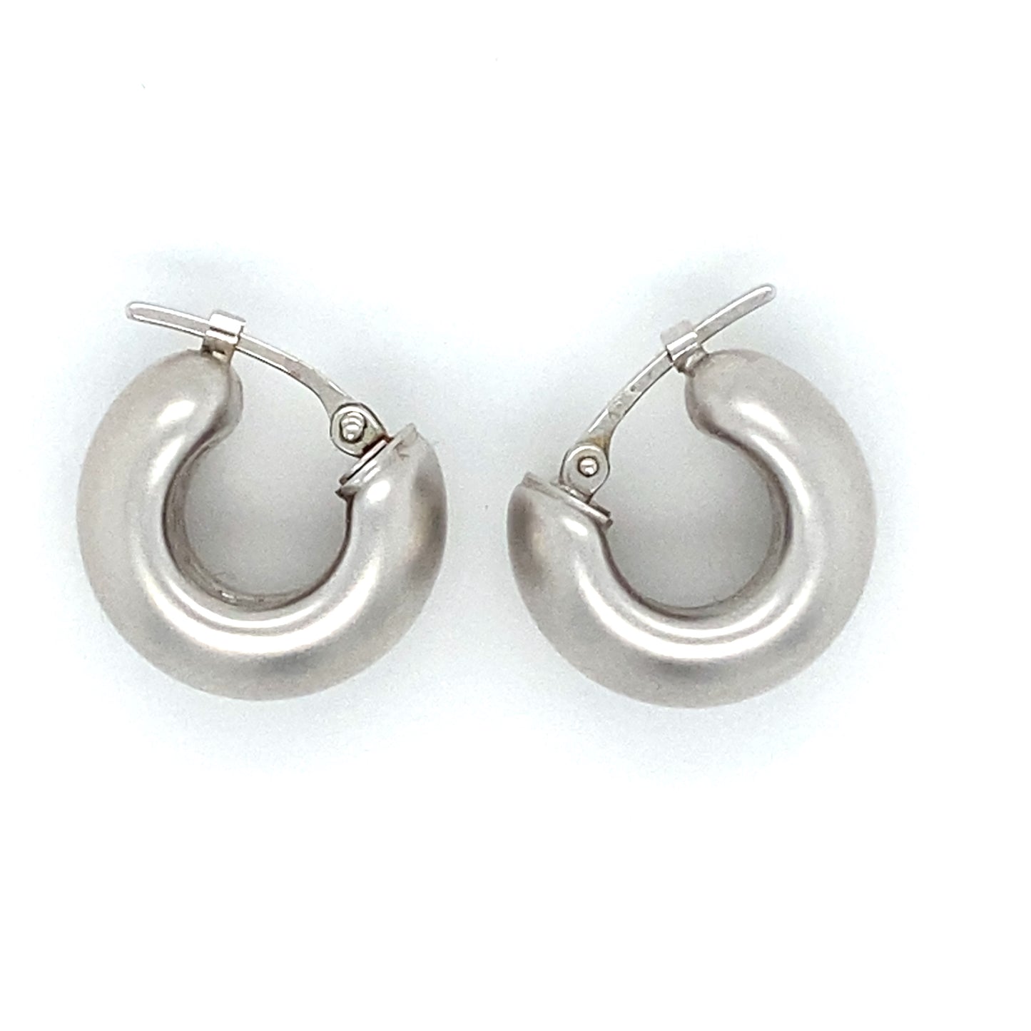 Weißgold Creolen Matt 750er Weißgold 18Kt Ohrringe Gold Ohrstecker