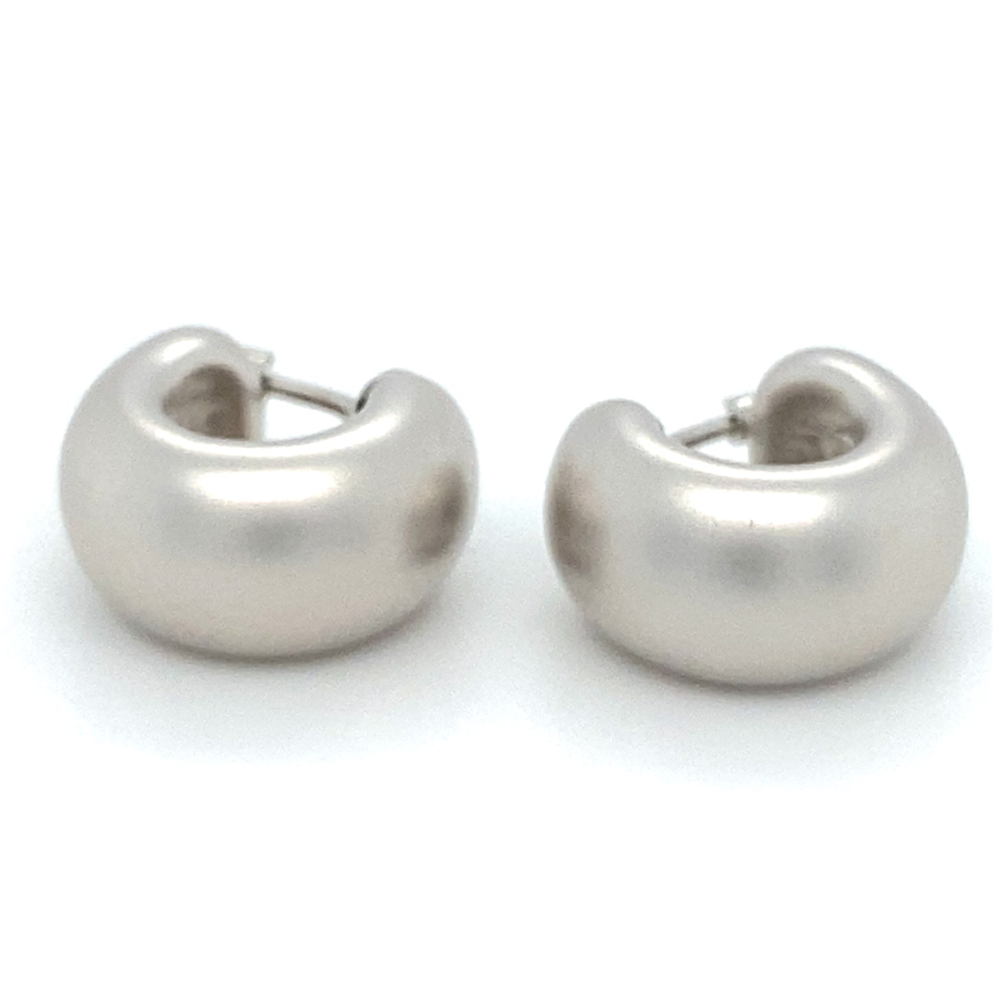 Weißgold Creolen Matt 750er Weißgold 18Kt Ohrringe Gold Ohrstecker
