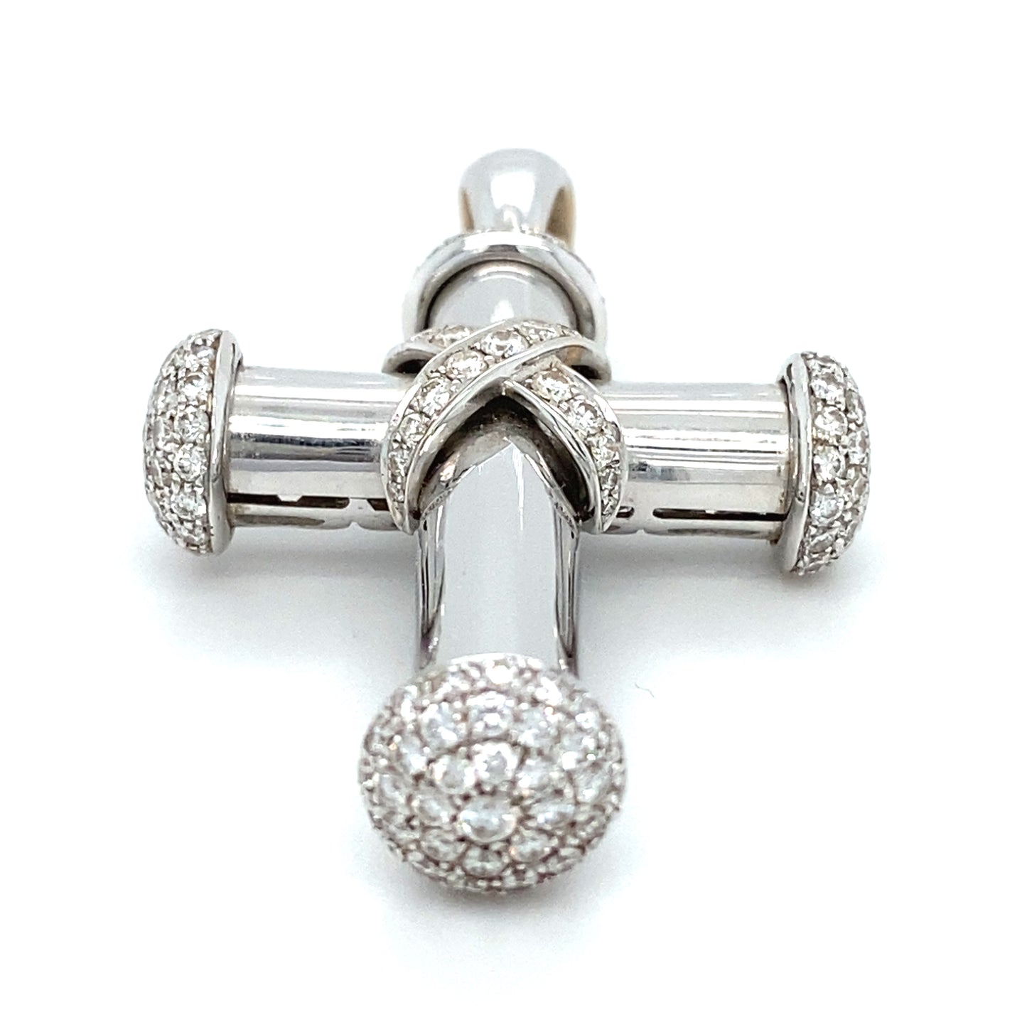 Brillanten Kreuz Weißgold Anhänger 750er Weißgold 18Karat 4,55ct Brillanten 5mm Öse