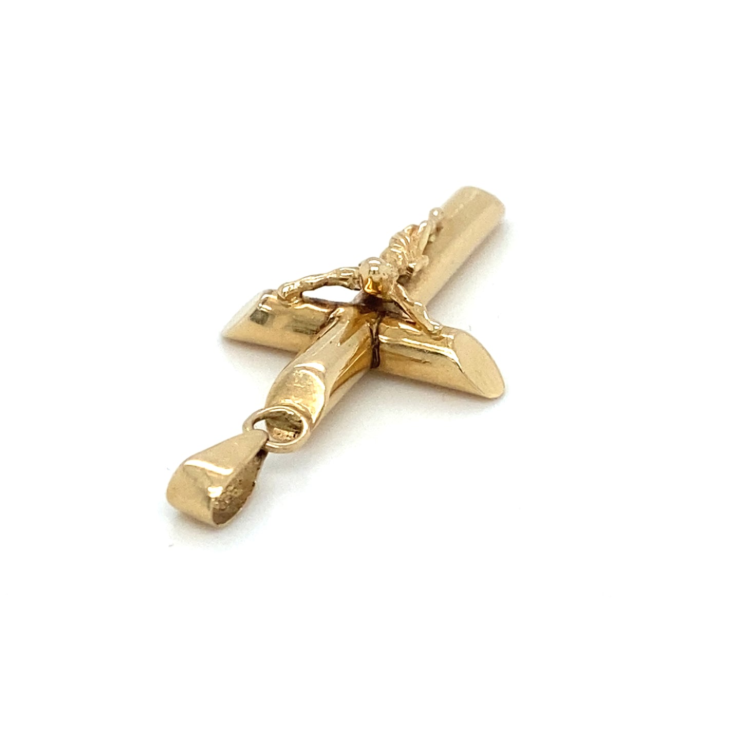 Jesus Kreuz Anhänger 585er Gelbgold 14Karat Goldanhänger 3mm Öse