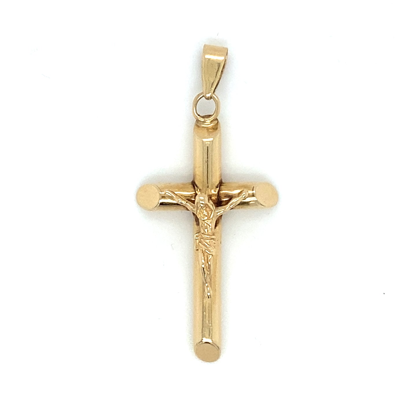 Jesus Kreuz Anhänger 585er Gelbgold 14Karat Goldanhänger 3mm Öse