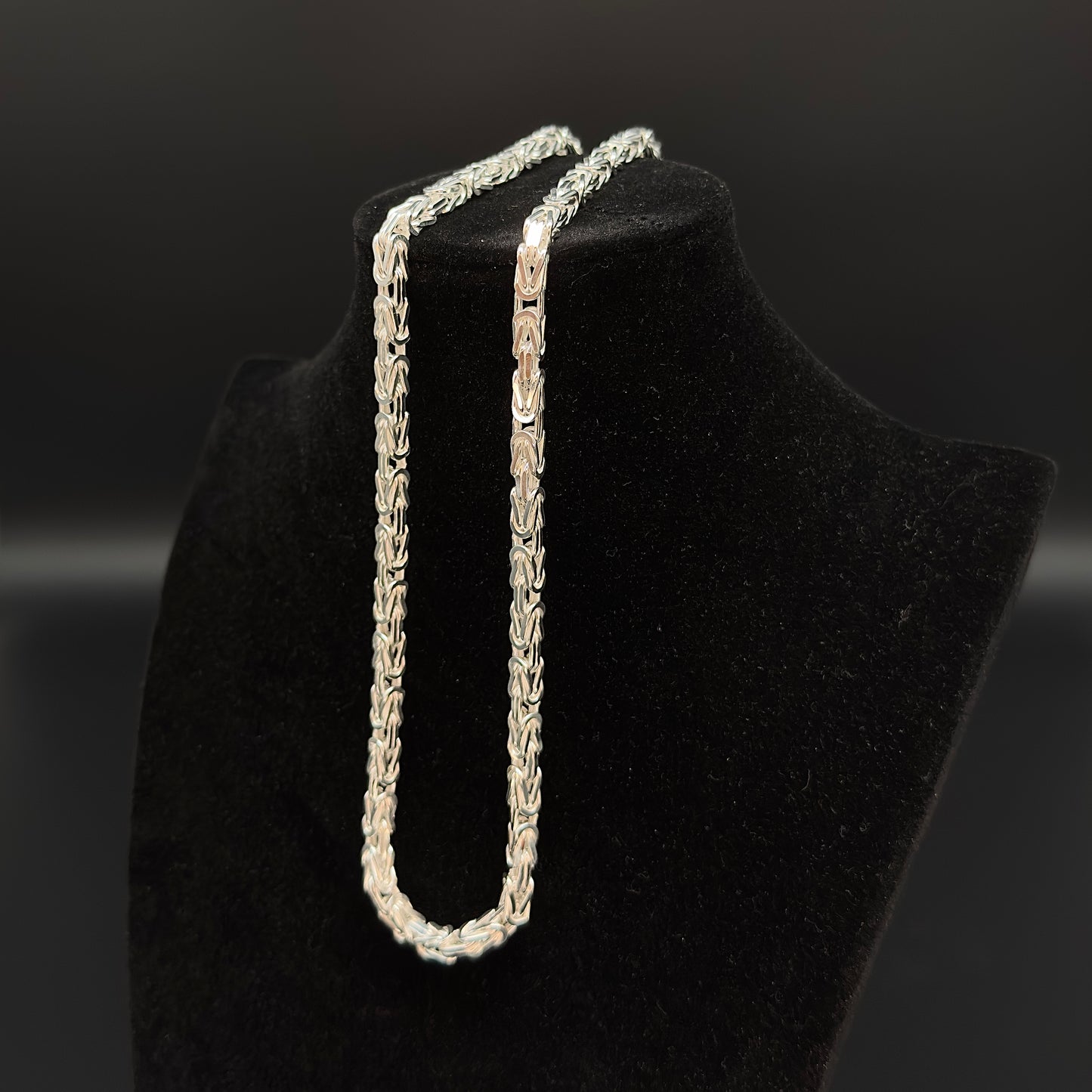 Silber Königskette aus 925 Sterling Silber 2,2 - 5mm massive Herren Kette kantig