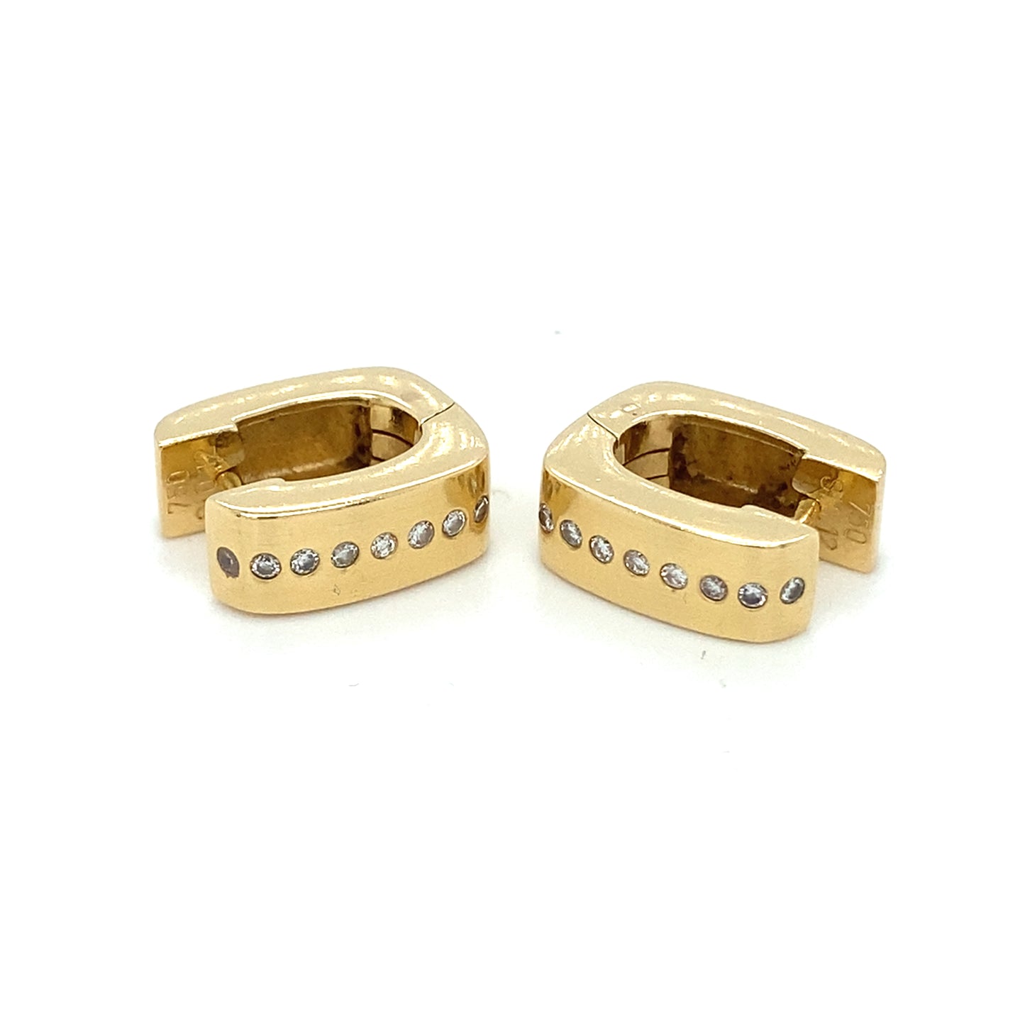 Creolen 0,24ct Brillanten 750er Gelbgold 18 Karat 13mm x 15mm Ohrringe Ohrstecker