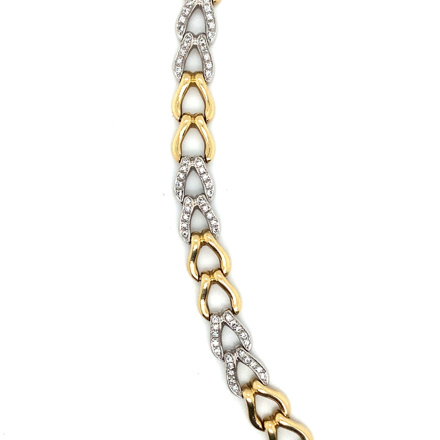 Brillantenarmband Bicolor 750er Gold Armband 18 Karat Panzer Figaro mit Wertgutachten über 9400€