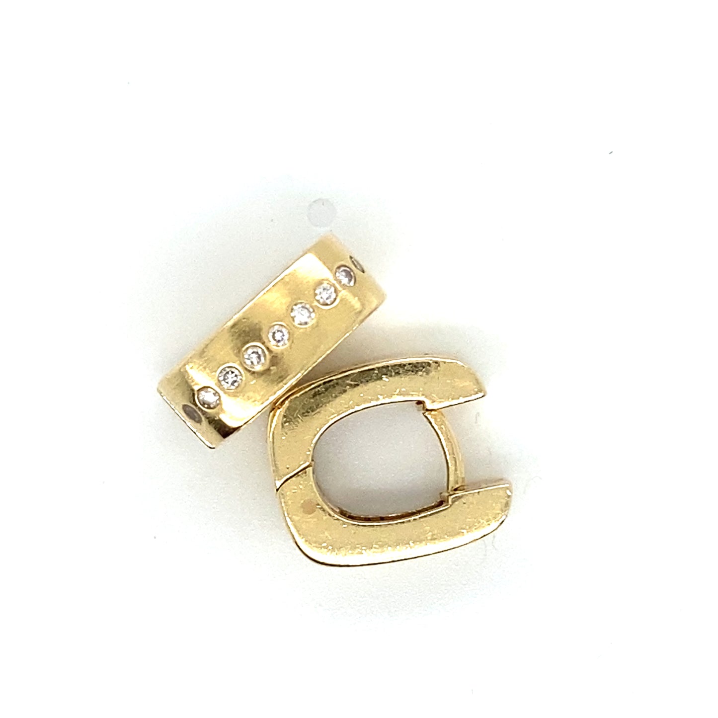 Creolen 0,24ct Brillanten 750er Gelbgold 18 Karat 13mm x 15mm Ohrringe Ohrstecker