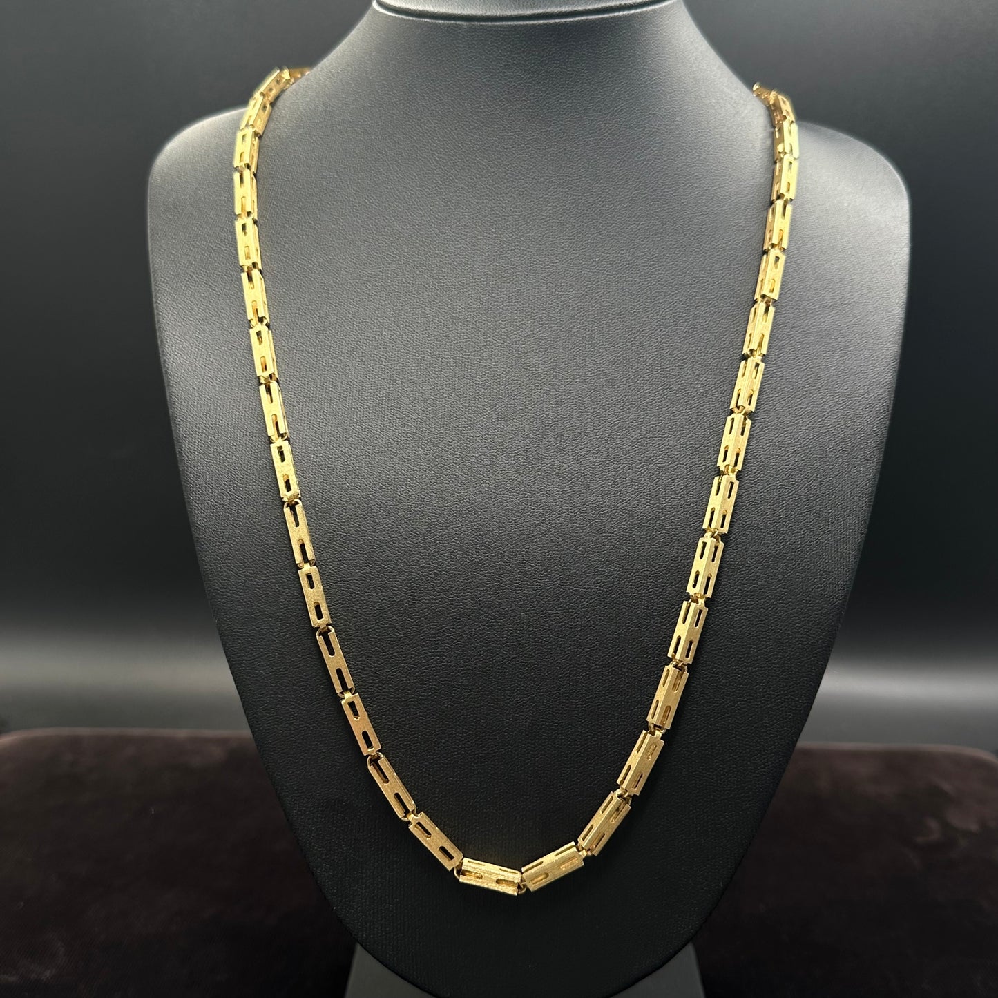 Gliederkette 585er Gelbgold 14Karat Monte Carlo Goldkette Kastenkette 81cm x 4,2mm