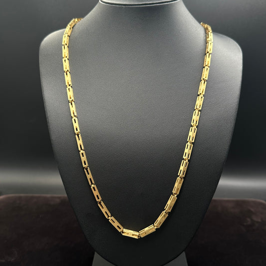 Gliederkette 585er Gelbgold 14Karat Monte Carlo Goldkette Kastenkette 81cm x 4,2mm