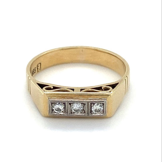 Brillantring RG 56 14Karat 585 Gold Goldring Damen Ring Edelstein
