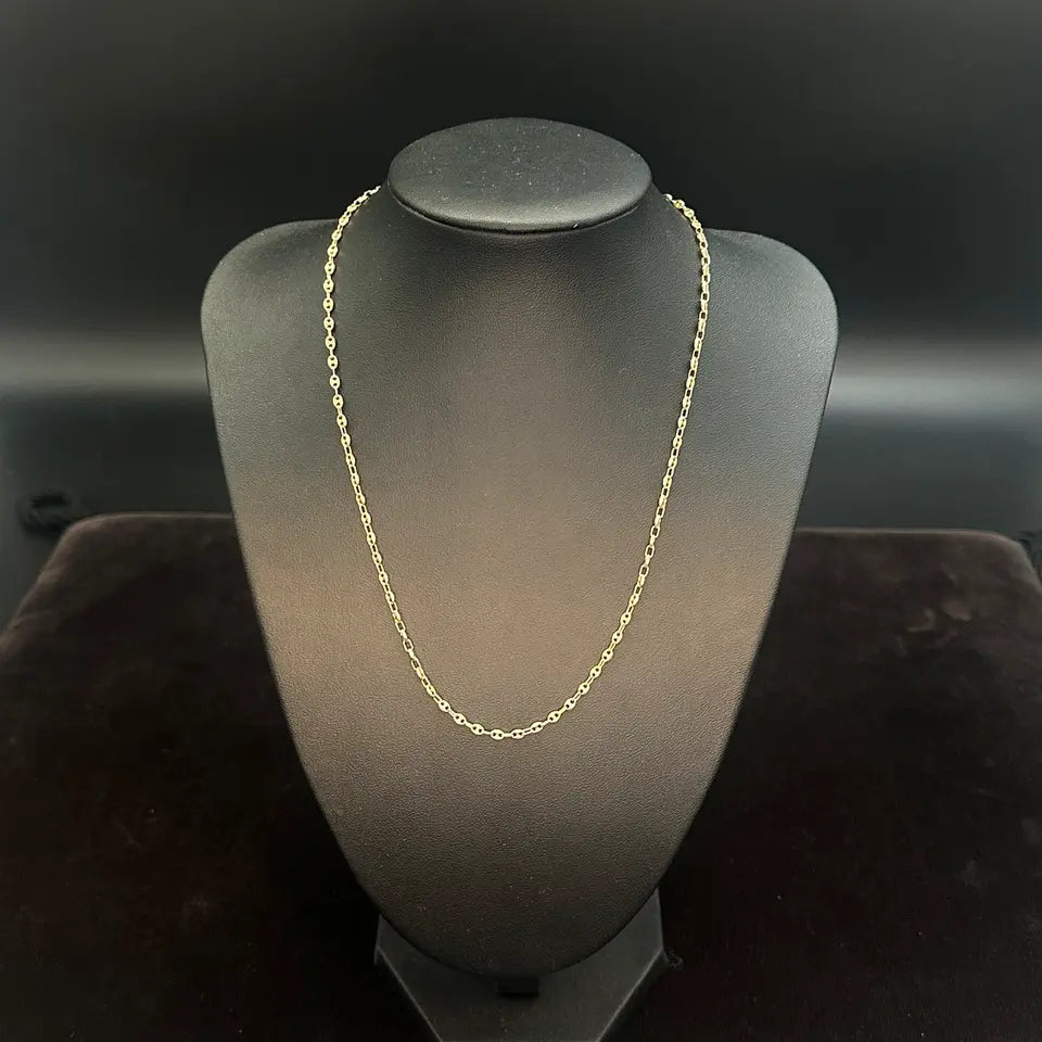 NEU Bohnenkette 585er Goldkette 14Kt Gelbgold Bohnen Kette 45cm