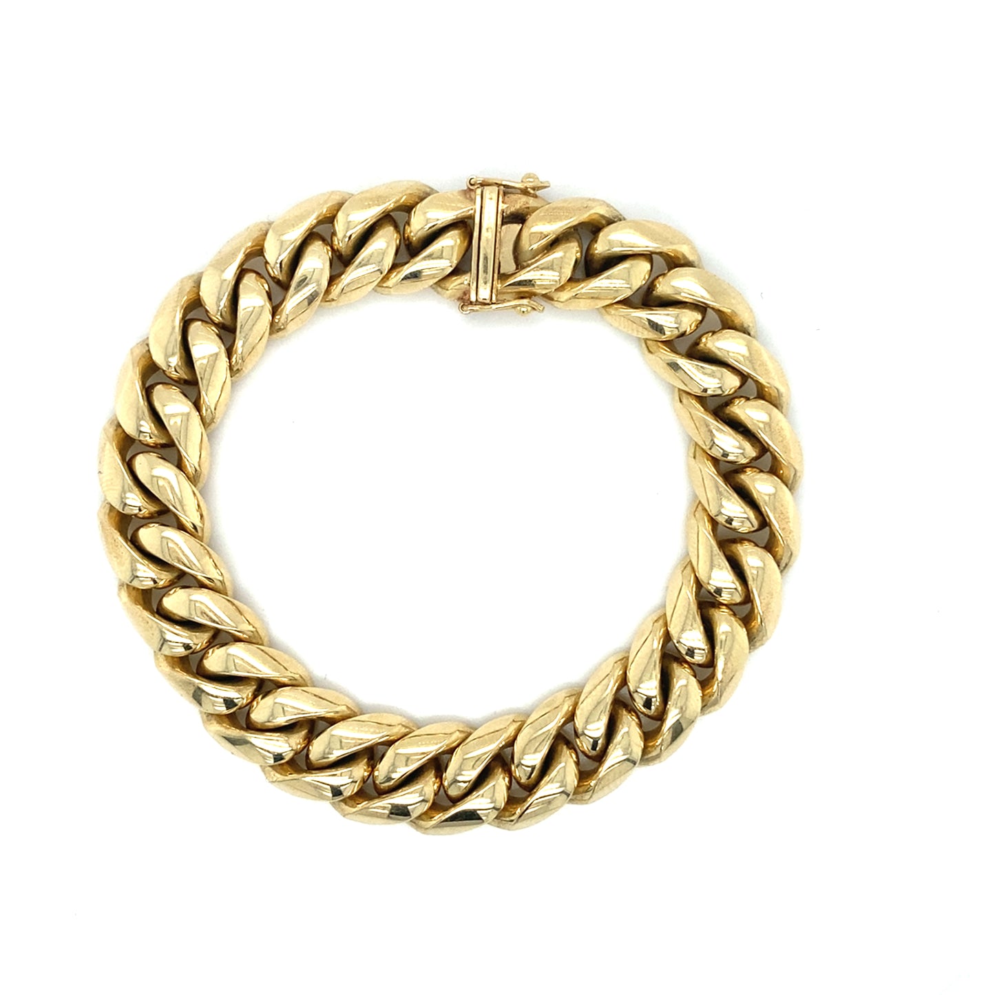Massives Panzerarmband 585 Goldarmband 14 Karat Gelbgold 19,5cm x 11mm 96g