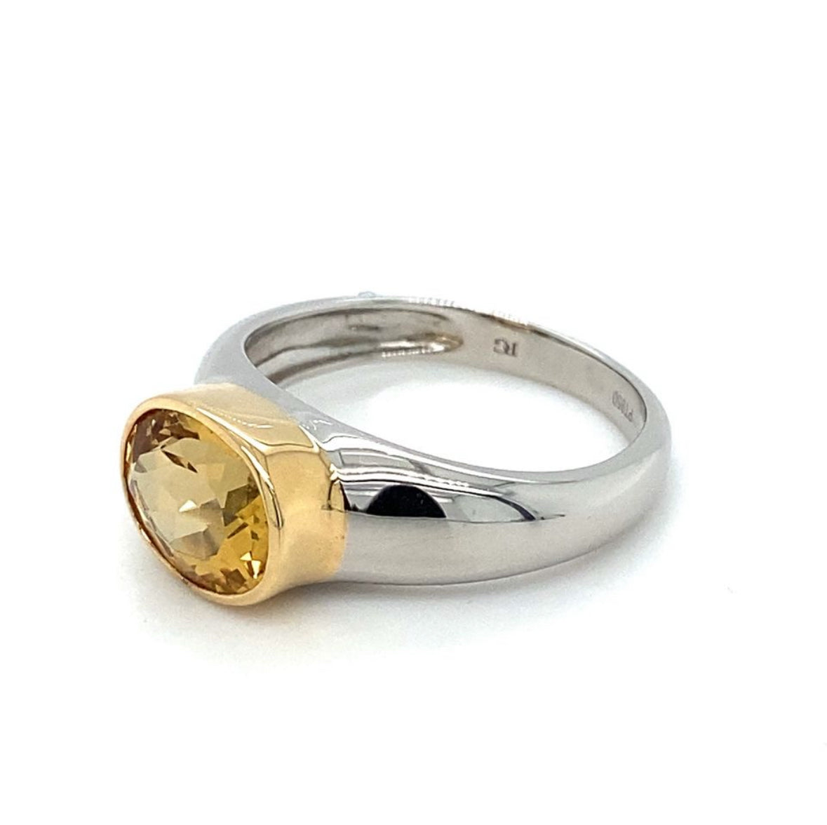 Edelstein Platinring Goldring RG.59 18K Gelbgold 950 Platin