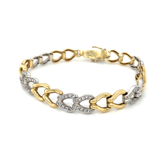 Brillantenarmband Bicolor 750er Gold Armband 18 Karat Panzer Figaro mit Wertgutachten über 9400€