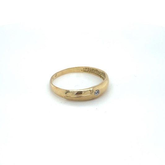 Goldring 18karat 750er Gold Ring mit Brillant RG 62 Gelbgold